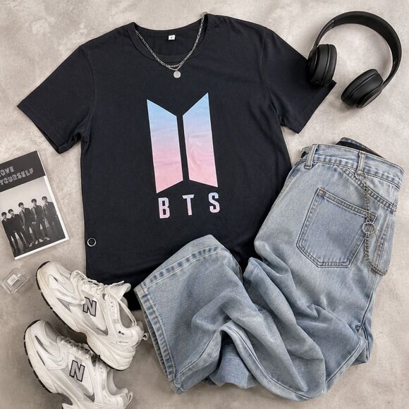 Bts Tops - BTS Love Yourself 2017 Tour Merch Tee Black K-Pop Graphic Shirt S